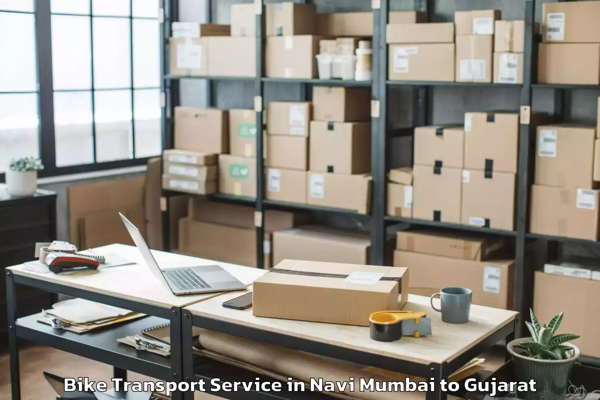 Quality Navi Mumbai to Khambhalia Bike Transport